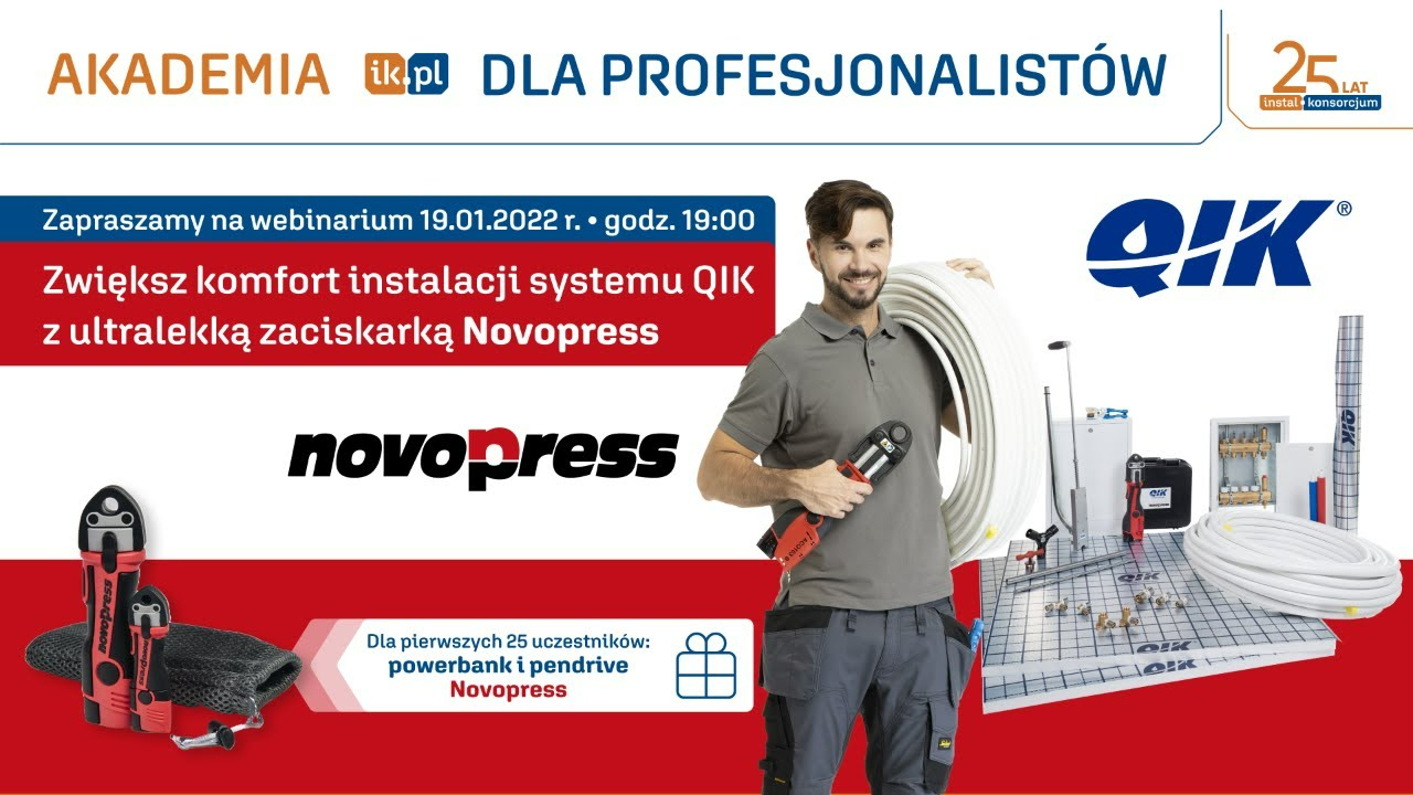 Akademia IK dla Profesjonalistów - Zwiększ komfort instalacji systemu QIK z ultralekką zaciskarką Novopress